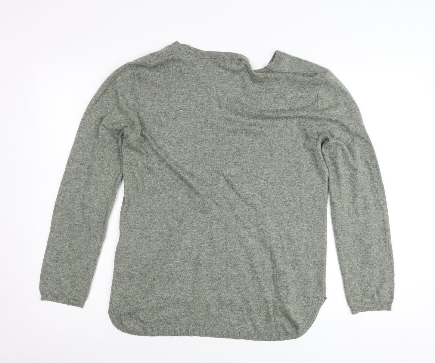 H&M Women’s Grey V-Neck Pullover Jumper Size 8 Regular Fit