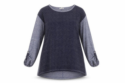 White Stuff Womens Blue Polka Dot Tunic Jumper Size Regular 3/4 Sleeve