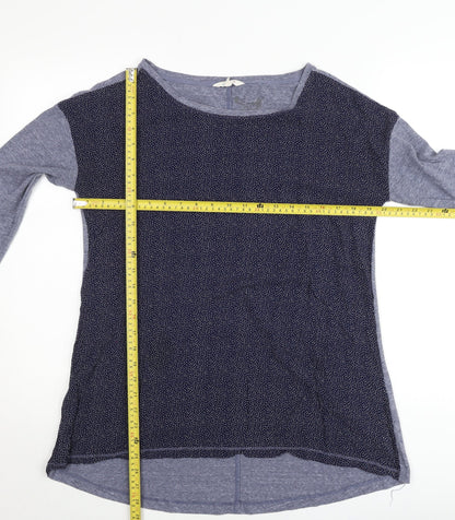 White Stuff Womens Blue Polka Dot Tunic Jumper Size Regular 3/4 Sleeve