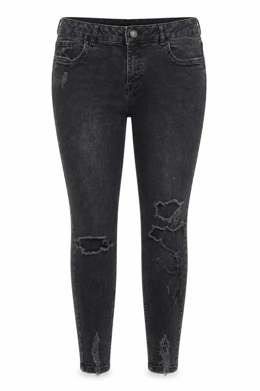 New Look Women Black Skinny Distressed Jeans UK 14 Jenna
