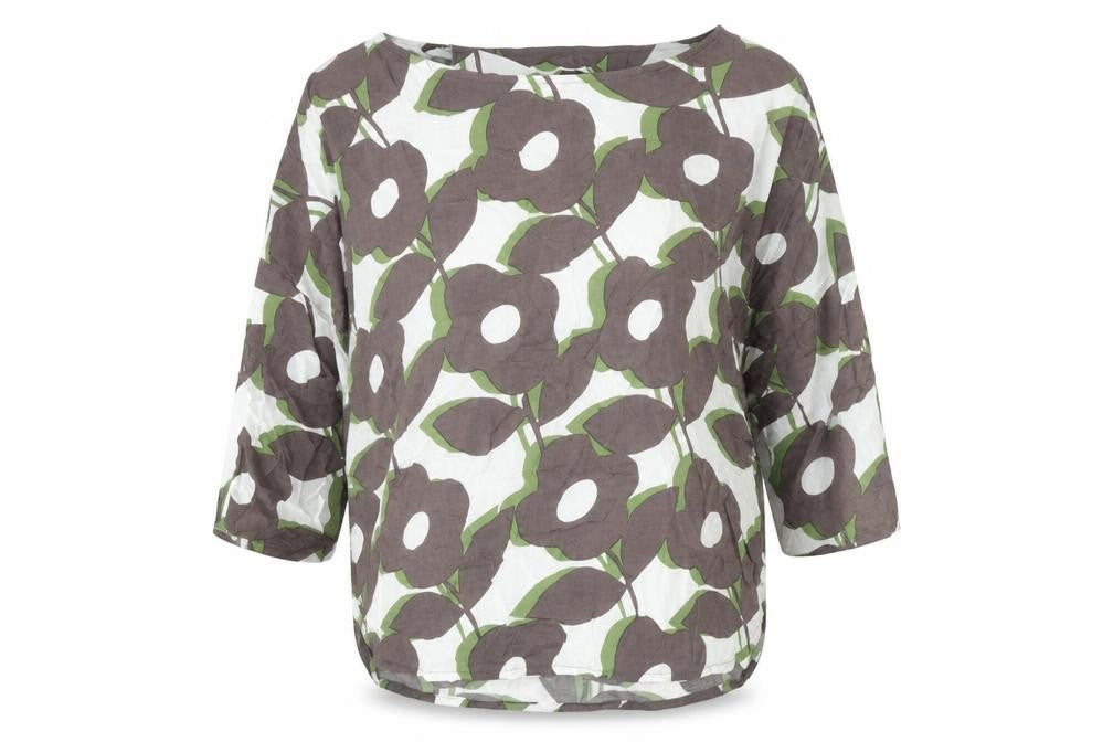 White Vanilla Womens Multicoloured Floral Blouse Size S 3/4 Sleeve Tunic