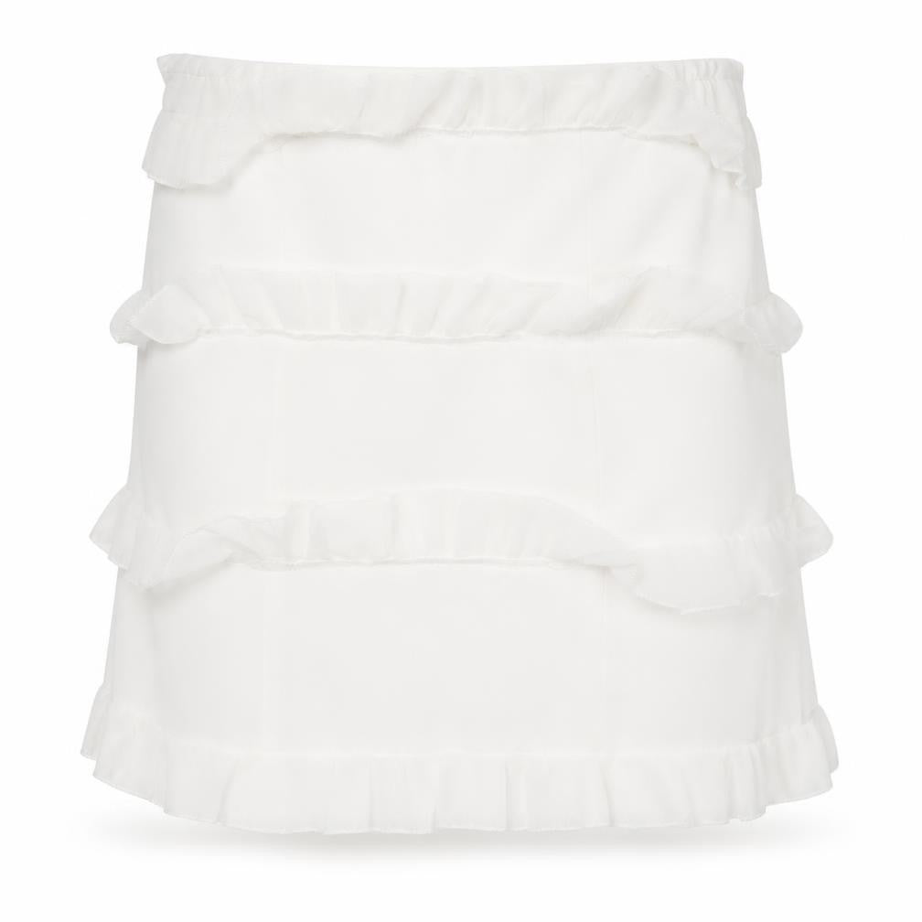 PrettyLittleThing Petite Women’s White Mini Ruffle Skirt Size 10