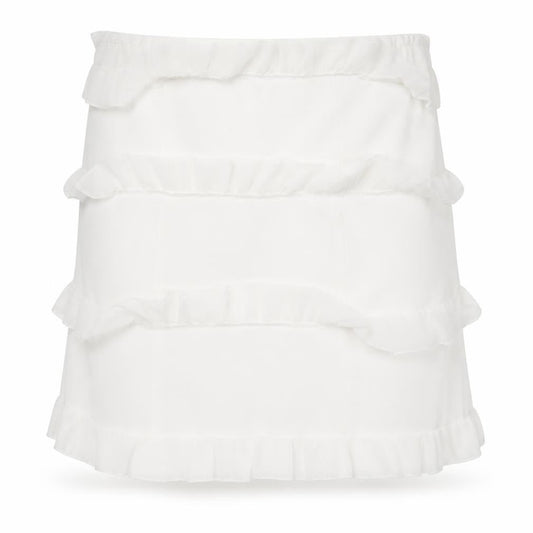 PRETTYLITTLETHING Petite Women’s White Mini Ruffle Skirt Size 10