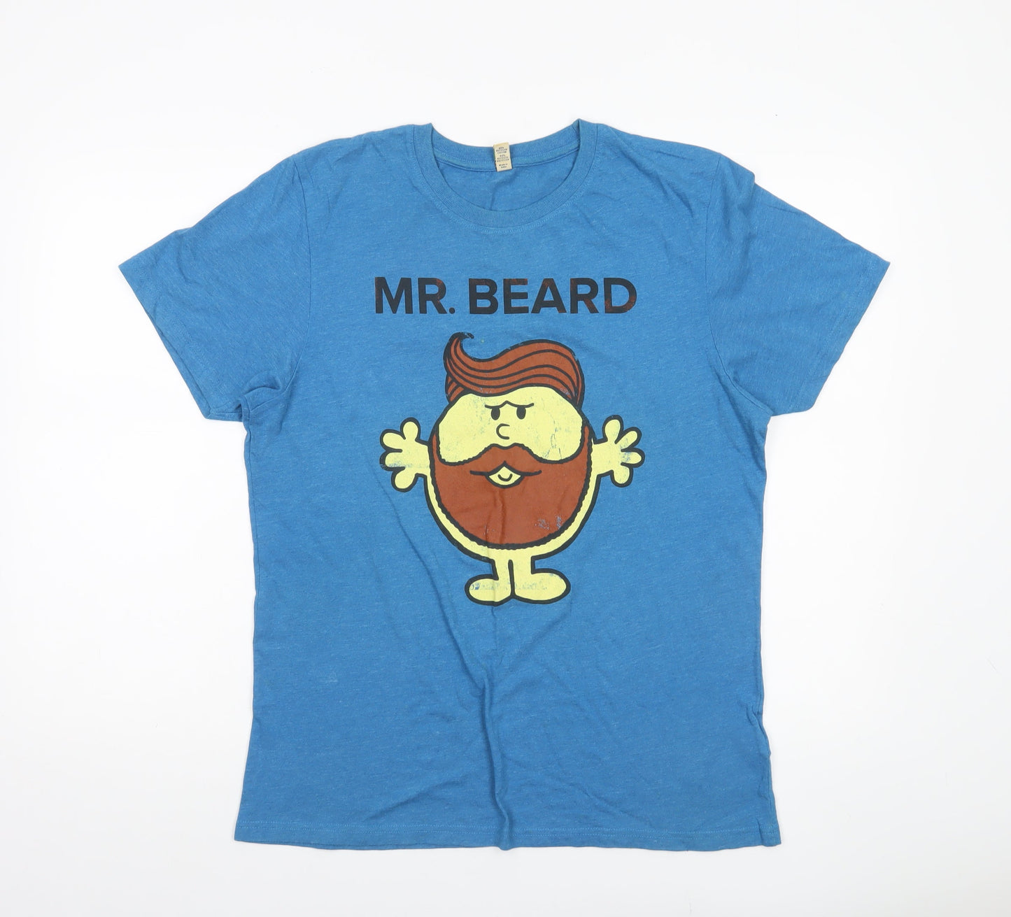 Salvage Men’s Blue Mr. Beard Graphic T-Shirt M Cotton Blend