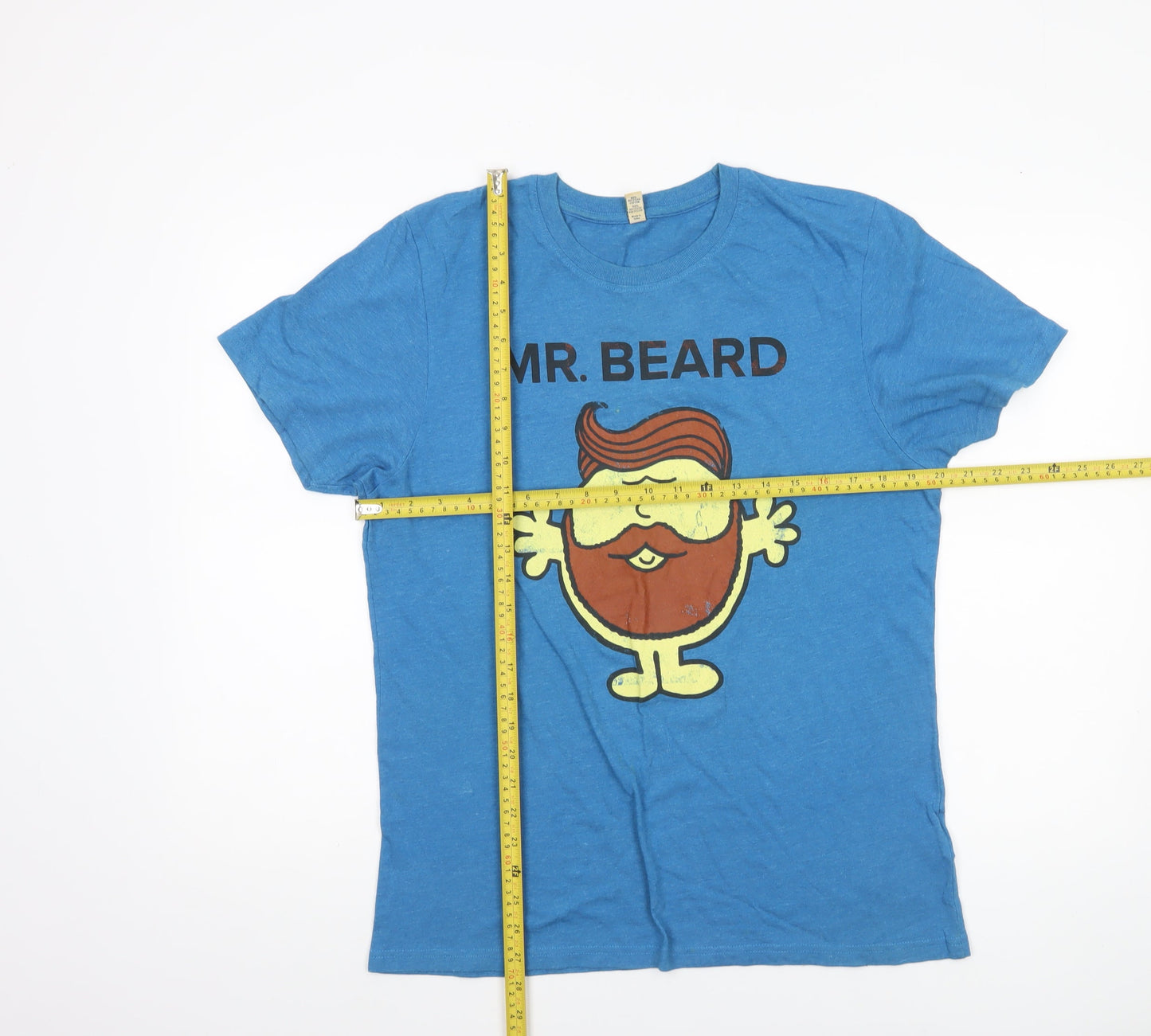 Salvage Men’s Blue Mr. Beard Graphic T-Shirt M Cotton Blend