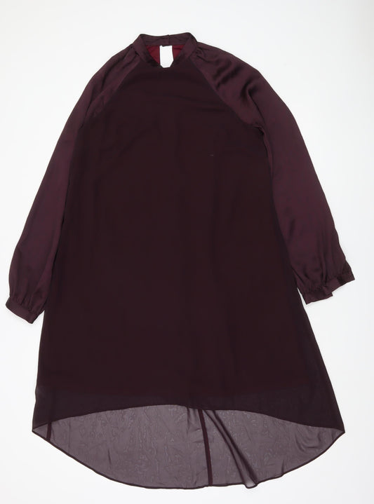 Coast Women’s Purple Shift Hi-Low Chiffon Dress UK 12