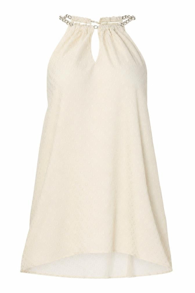 Michael Kors Women’s Ivory Chain Halter Shift Dress S