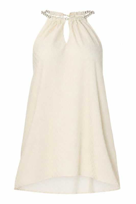 Michael Kors Women’s Ivory Chain Halter Shift Dress S