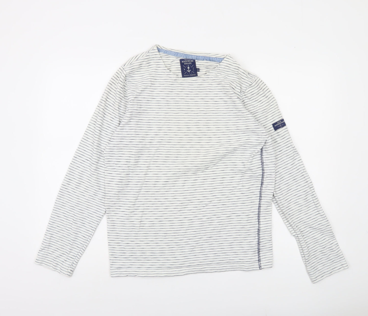 Joules Womens White Striped Nautical Long Sleeve T-Shirt Size S