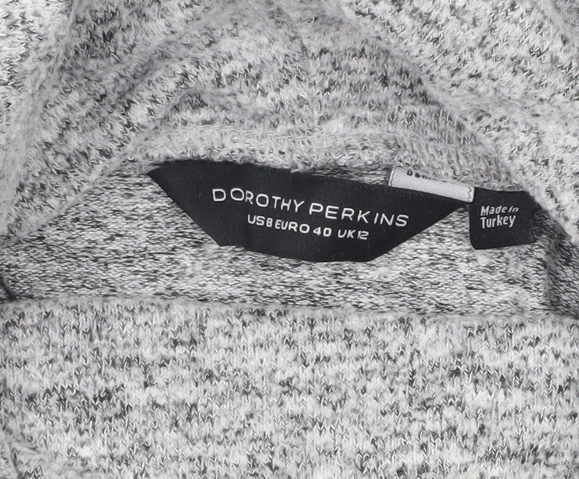 Dorothy Perkins Women’s Grey Knit Cowl Neck Long Sleeve Top UK 12