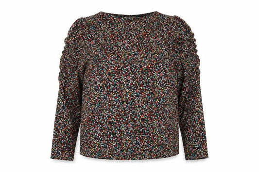 Front view of Papaya Women’s Multicoloured Floral Blouse, size UK 8, Long Sleeve Tunic