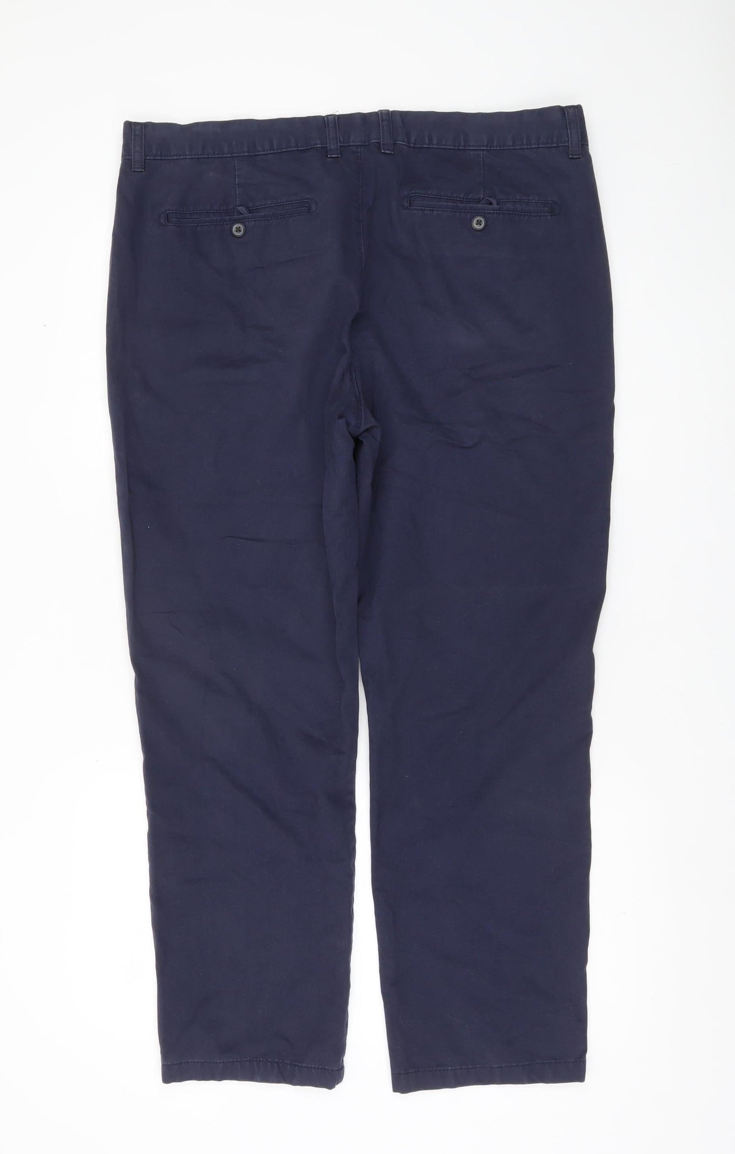 Tu Mens Blue Chino Trousers W36 L30 Straight Leg Cotton