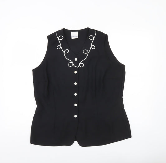 Premier Collection Womens Black Sleeveless Blouse Size 18 Workwear