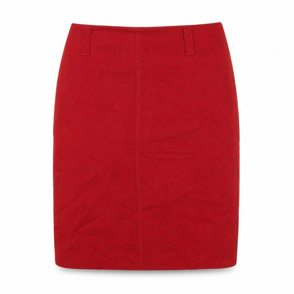 River Island Women's Red Wool Pencil Skirt Size 10 Knee Length