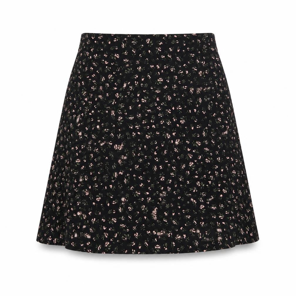 H&M Divided Womens Black Floral A-Line Skirt Size 6