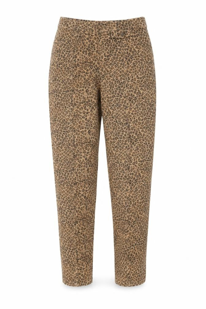 Whistles Womens Beige Animal Print Slim Trousers UK 12