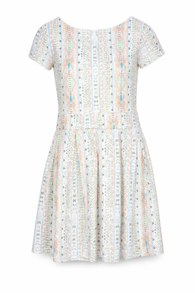Lascana Women’s Multicoloured Skater Dress Size 14 Short Sleeve