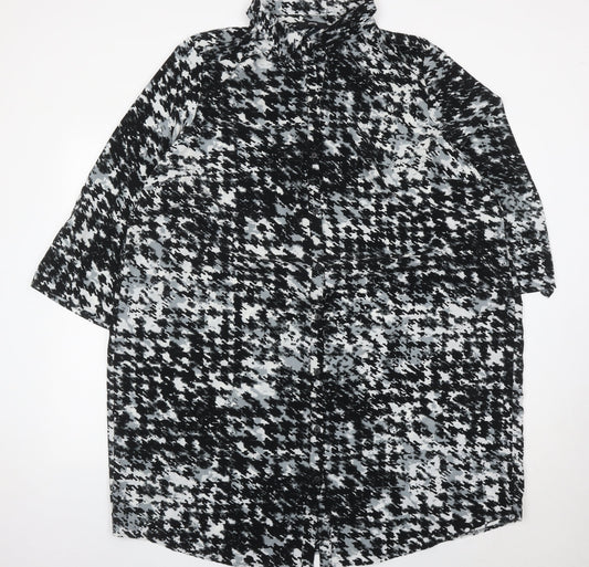 George Womens Black White Tunic Button-Up Shirt Size 24 Plus