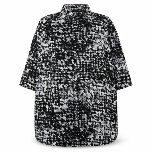 George Womens Black White Tunic Button-Up Shirt Size 24 Plus