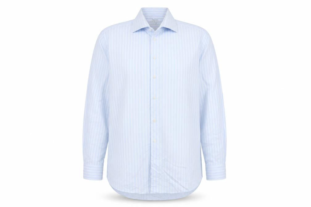Austin Reed Men’s Blue Striped 16R Long Sleeve Cotton Shirt