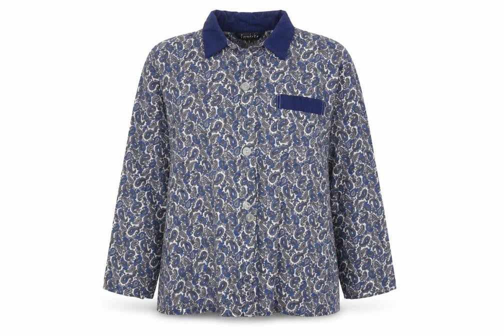 Invicta Womens Blue Paisley Collared Button-Up Shirt M