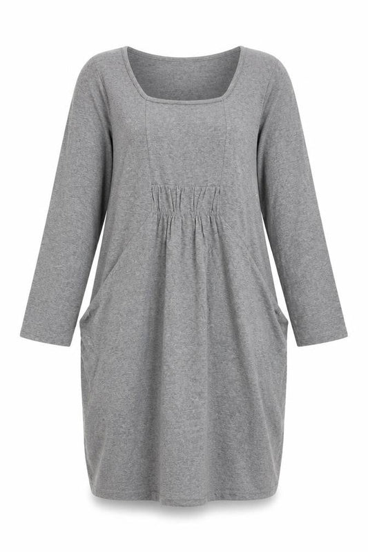 Marks & Spencer Women’s Grey Shift Dress Size 10 Square Neck