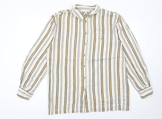 Topshop Women’s Multicoloured Striped Button-Up Shirt Size 8 Long Sleeve