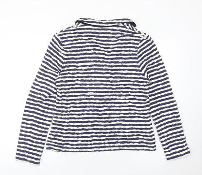 Close-up detail of Cotswold Collections Women Blue White Striped Blazer, size 16