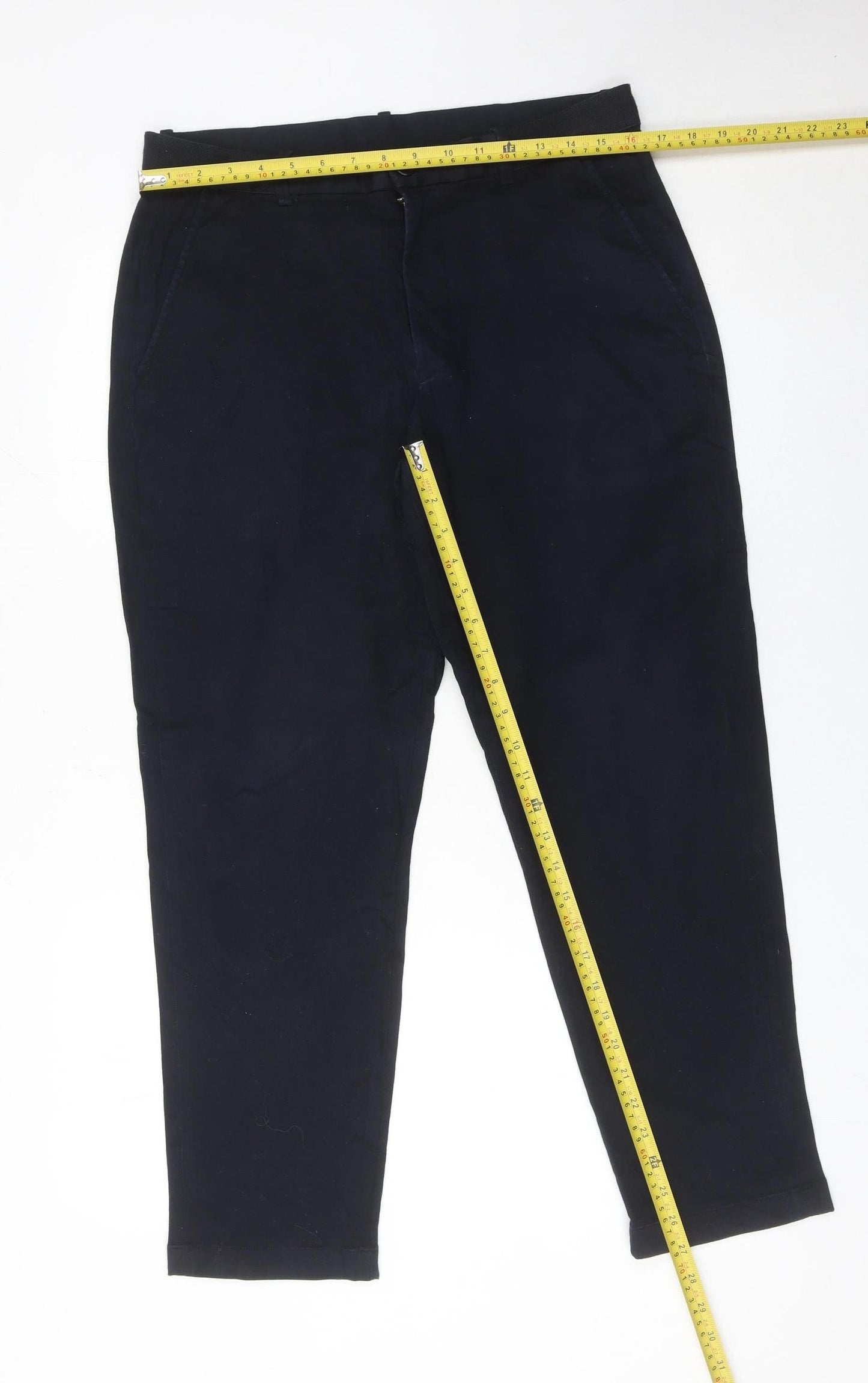 Uniqlo Men's Black Slim Chino Trousers 30x30 Cotton Blend
