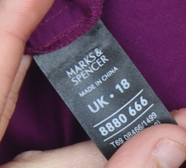 Marks and Spencer Women’s Purple Floral Embroidered Tank Top UK 18