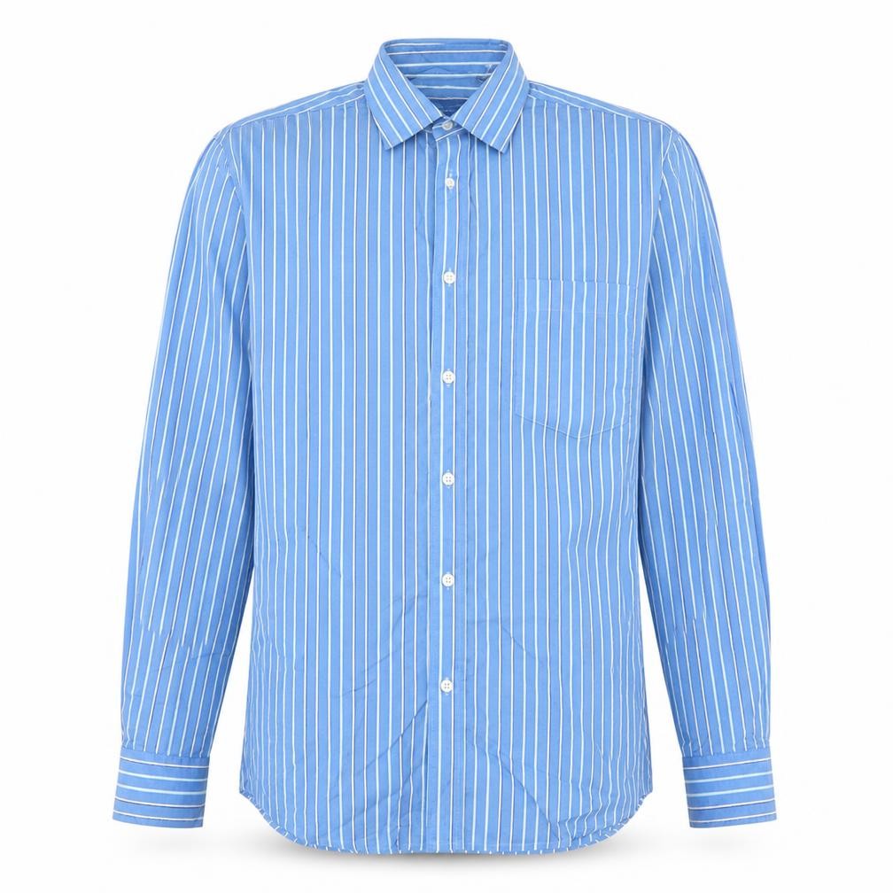 Peter England Men’s Blue Striped 15.5 Long Sleeve Button-Up Shirt