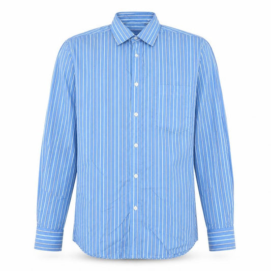 Peter England Men’s Blue Striped 15.5 Long Sleeve Button-Up Shirt
