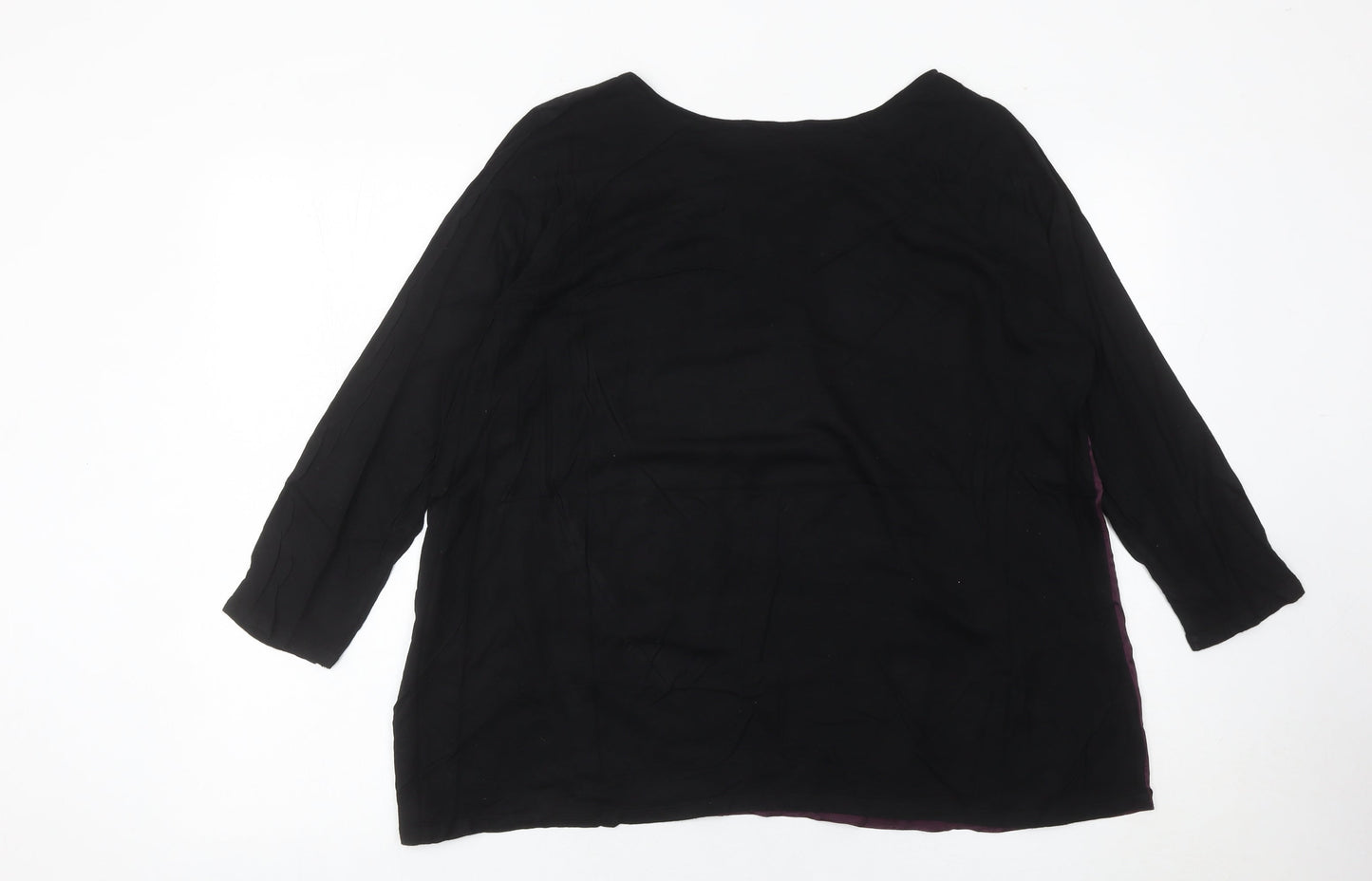 Laura Ashley Womens Multicoloured Silk Blouse UK16 Scoop Neck