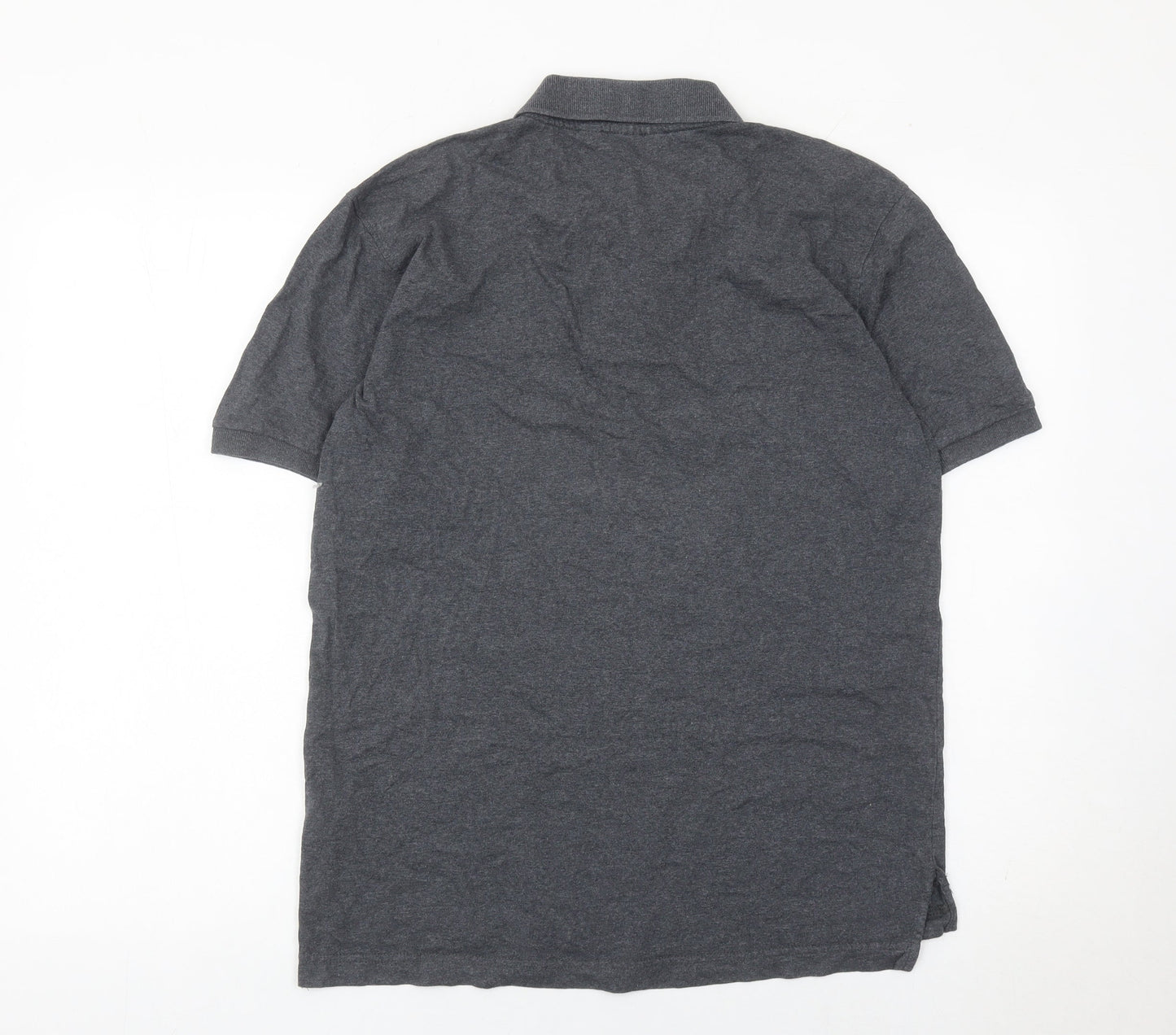 Fila Men's Grey Polo Shirt Size M Regular Fit Cotton Short Sleeve