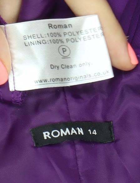 Roman Originals Women’s Purple Size 14 Midi Slip Dress