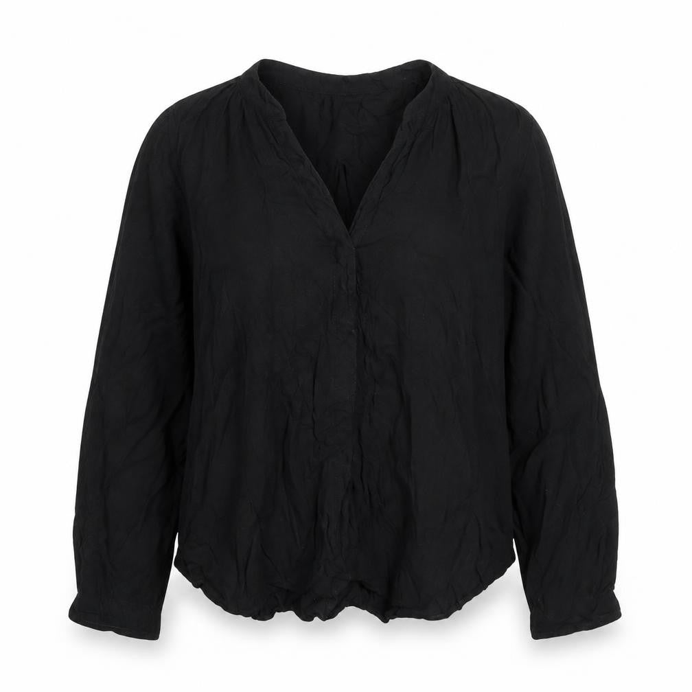 H&M Women’s Black Chiffon Blouse Size 8 Long Sleeve Button Up