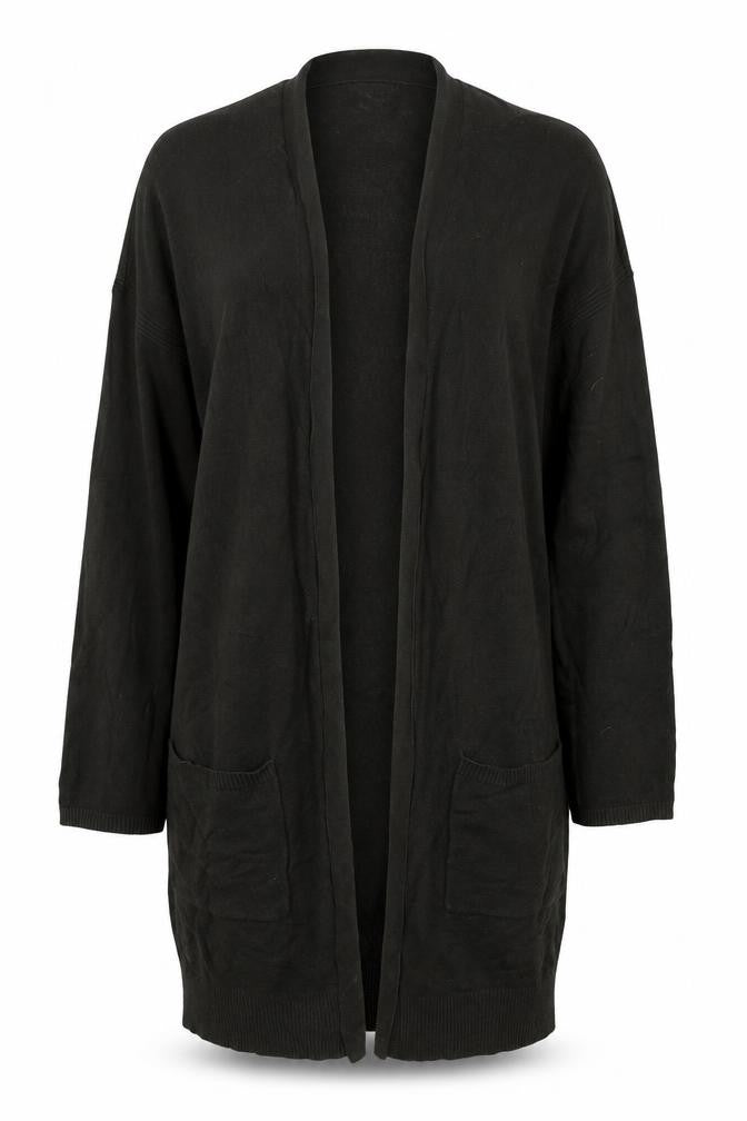 Pascale Women’s Black Cardigan Size 12 Long Sleeve Knit Pockets
