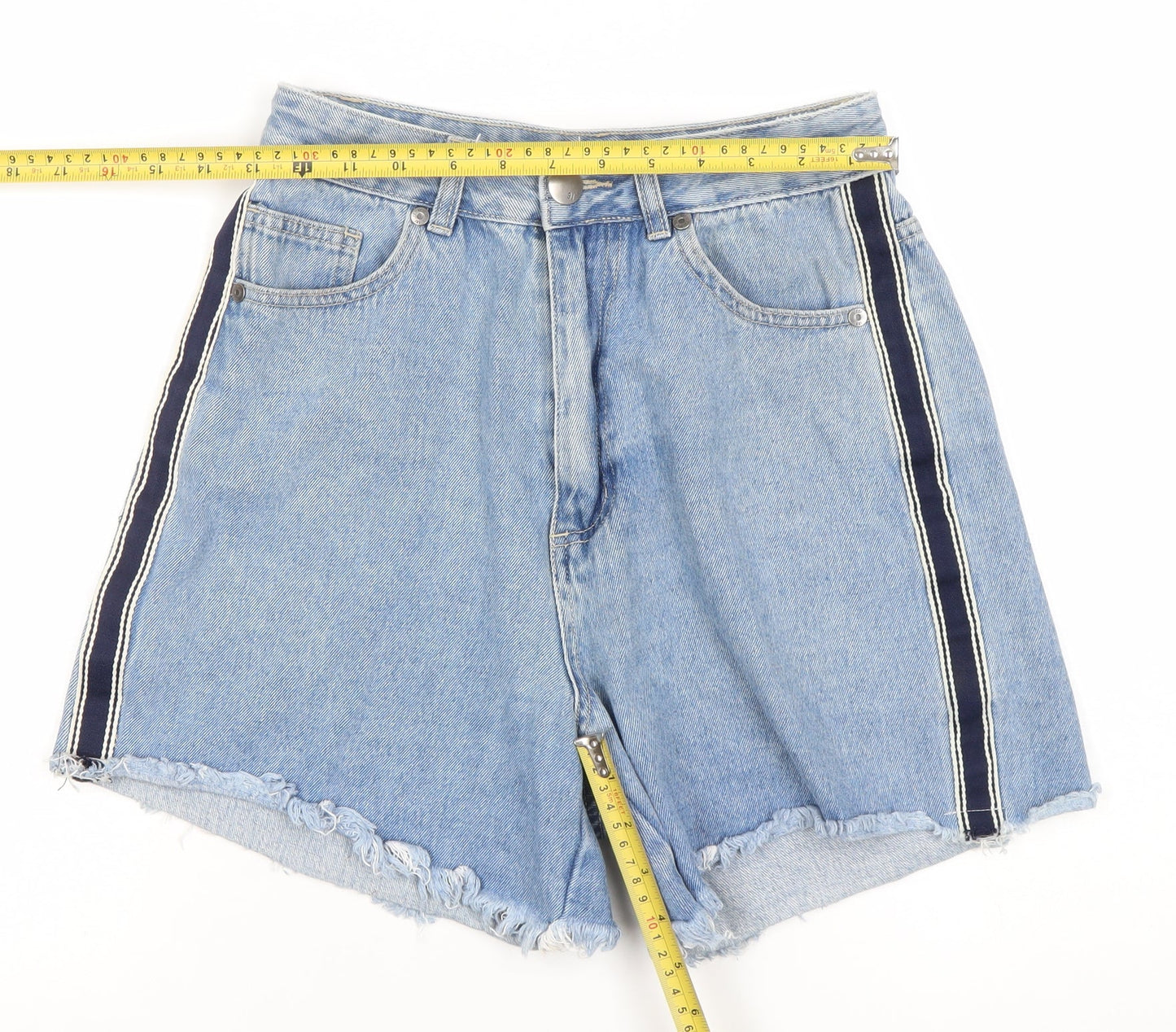 Cotton On Womens Blue High Rise Denim Cut-Off Shorts Size 10
