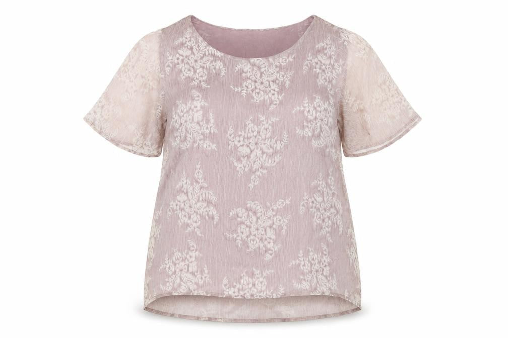 Together Women’s Pink Floral Sheer Blouse Size 12 Tunic Top