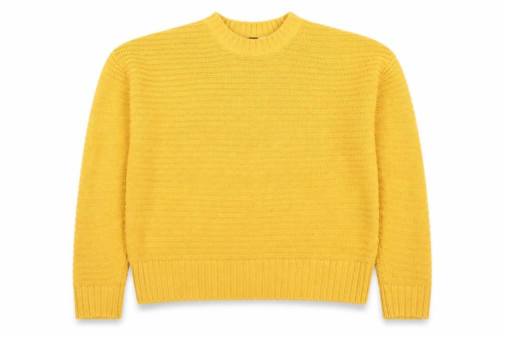 H&M Women’s Yellow Chunky Knit Pullover Jumper Size S Crew Neck