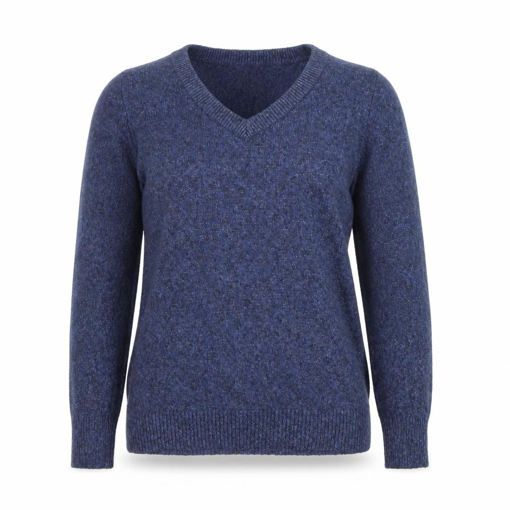 Gap Womens Blue V-Neck Knit Jumper Size M Long Sleeve Pullover