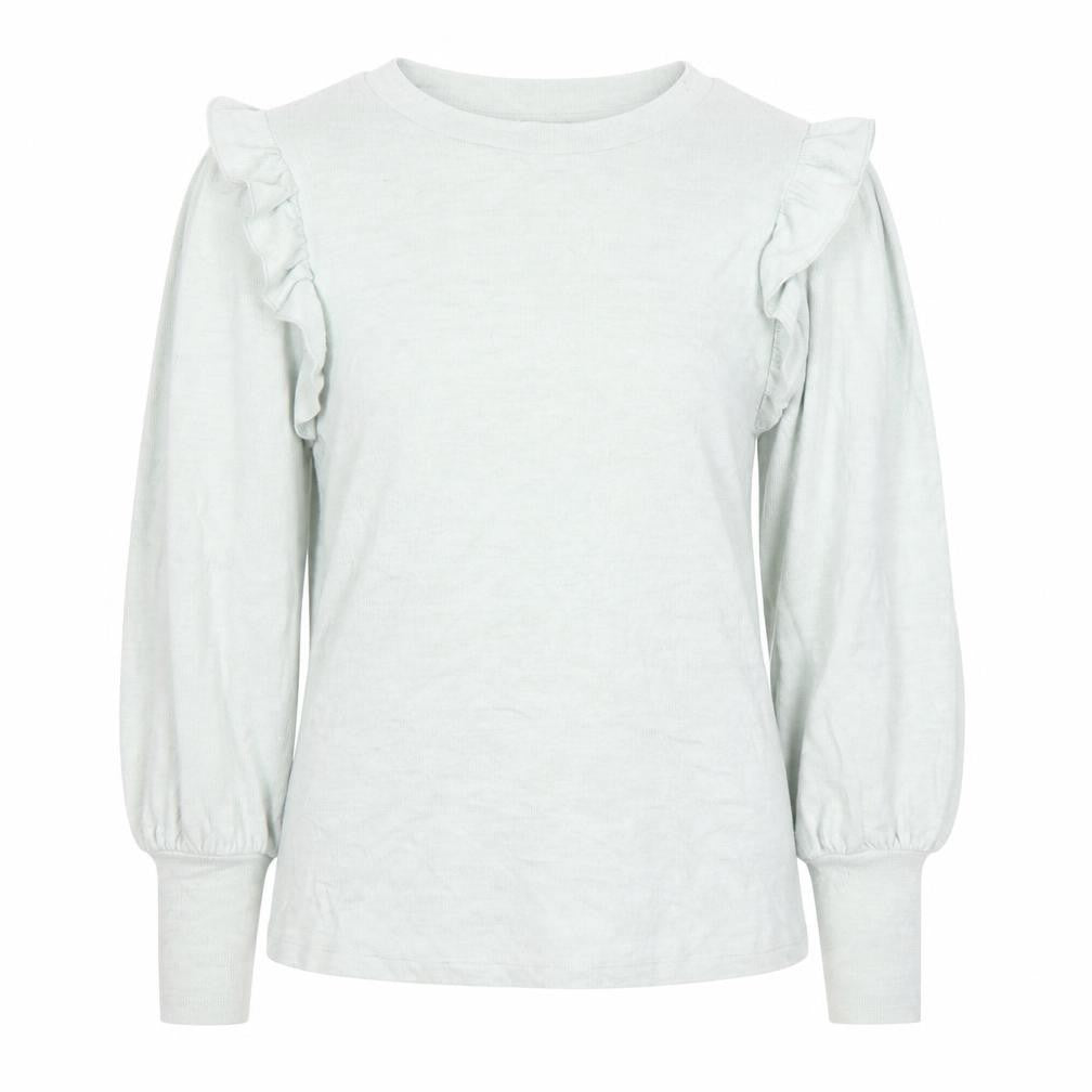 Next Women’s Green Cotton Ruffle Pullover Jumper Size 8