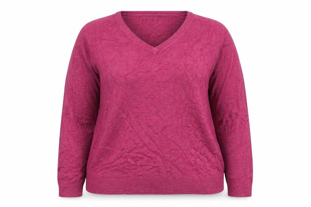 Marks & Spencer Women's Purple V-Neck Wool Blend Jumper Size 14