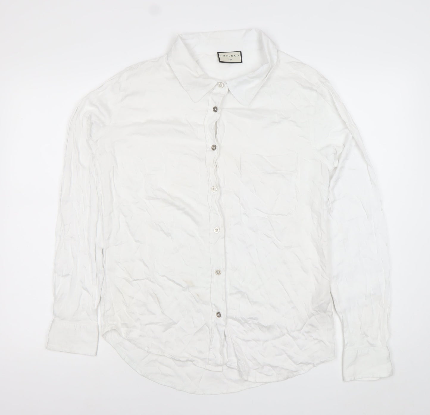 Toplook Mens White XL Classic Long Sleeve Button-Up Shirt