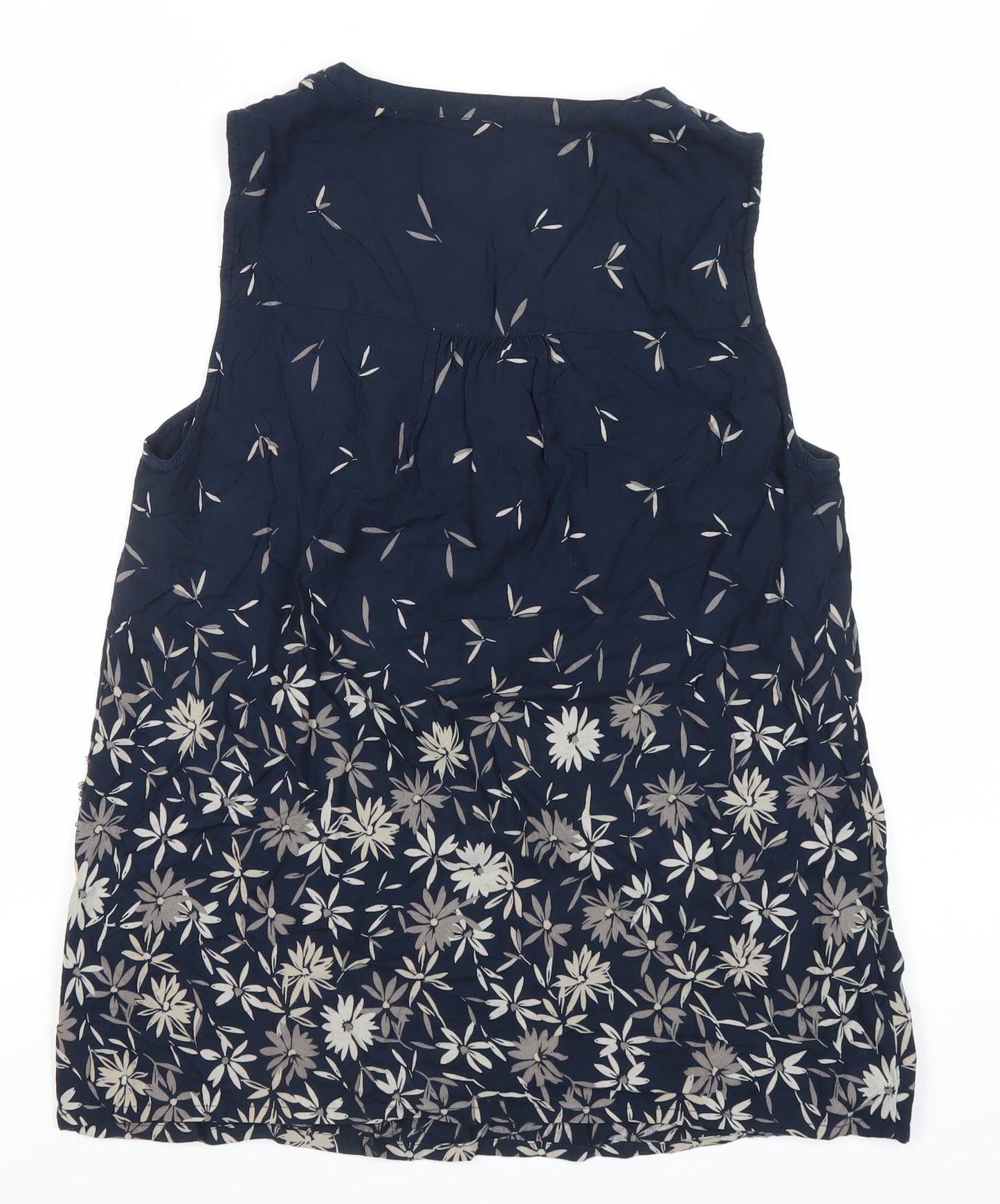 Maine New England Women’s Blue Floral Sleeveless Tunic Blouse Size 12