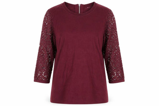 Marks and Spencer Women Red Lace Sleeve Blouse UK 12