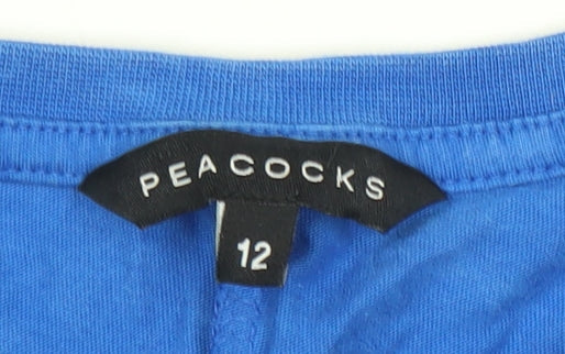 Peacocks Womens Blue Cotton Graphic Rock Tour T-Shirt Size 12