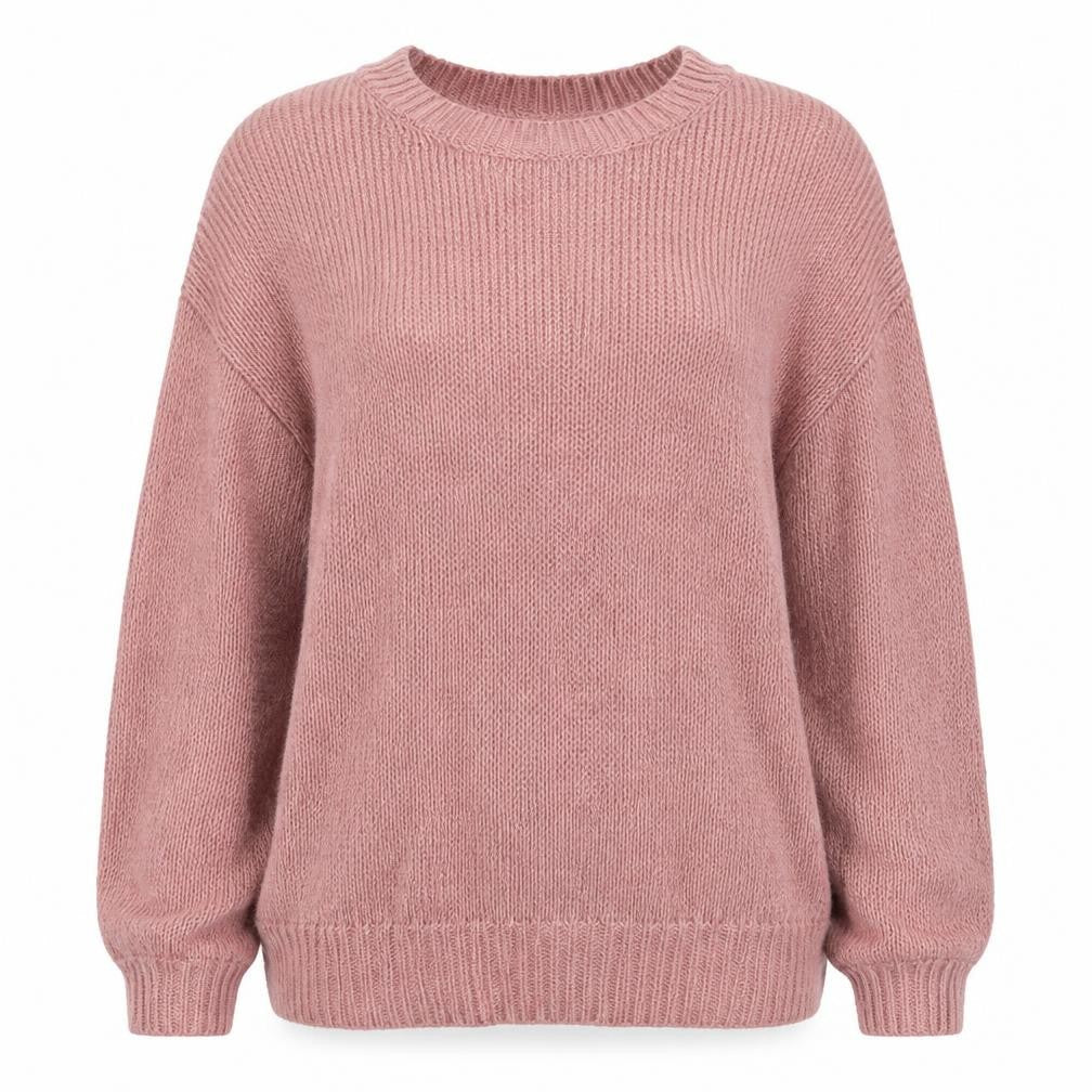 New Look Women’s Pink Acrylic Knit Jumper Medium Crew Neck Pullover