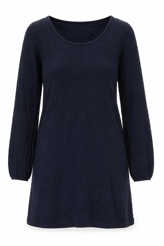 Oasis Women’s Blue Knit Shift Dress Size M 3/4 Sleeve Scoop Neck