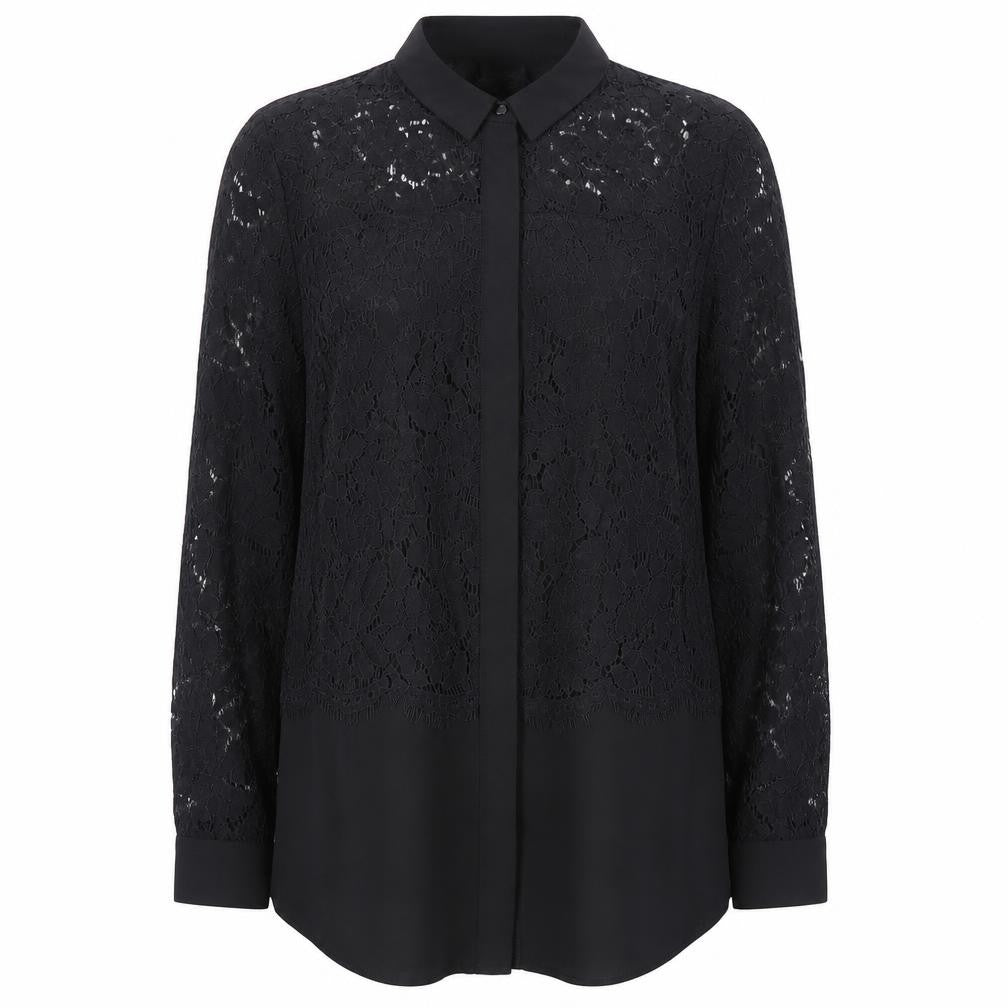 Phase Eight Women’s Black Lace Collar Blouse Size 10